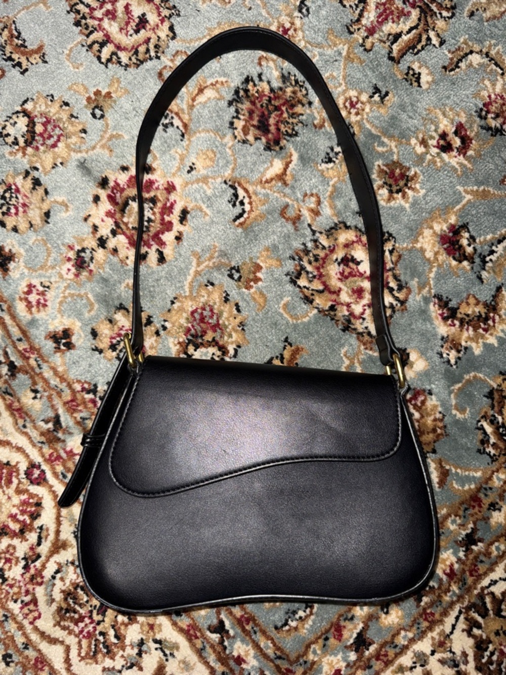 Antik Kraft Black Leather Shoulder Bag